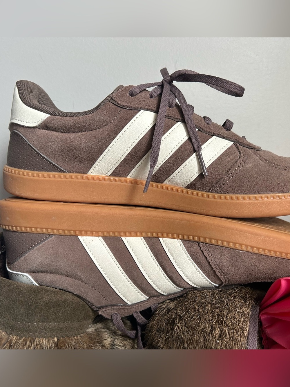 Women’s adidas brown suede